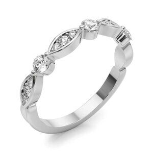 0.25 Ct Lab-Grown Diamond Wedding Band in 10K White Gold